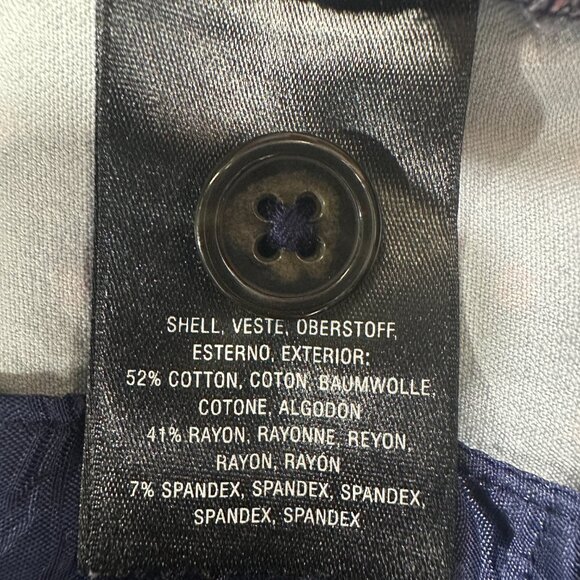 Anthropologie Pants Womens 8 The Essential Slim Blue Printed Chino Ankle Pockets - Picture 6 of 8